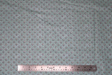 Flat swatch coffee themed fabric in White Circles on Blue