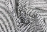 Swirled swatch farmhouse themed printed fabric in Black Cursive on White