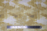 Flat swatch wild and free printed fabric in White & Gold Trees