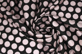 Swirled swatch glam themed fabric in Metallic Pink Circles on Black