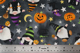 Print "Gnomes - Gray" from the Gnomes Night Out collection, with ruler added for scale.