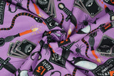 Print "Gruesome Games" from the Spellbound collection, twisted to show drape and texture.