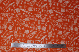 Group swatch assorted halloween printed fabrics in various colours/styles