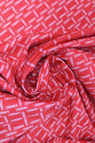 Swirled swatch vintage print fabric in Light Pink Clothespins on Red