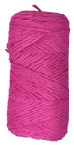 Ball of Phentex Slipper and Craft Yarn out of packaging (hot pink)