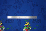 Flat swatch The Virgin Islands printed fabric in blue