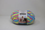 Ball of Bernat Baby Blanket in Jelly Beans (pink, blue, green)