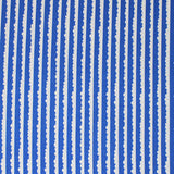 Square swatch let them be little fabric (deep blue fabric with thin white stripes with scalloped cloud-like shape tops)