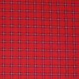 Square swatch wild at heart fabric (bright red fabric with dark red and white plaid lines/squares)