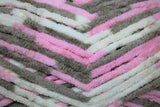Little Petunias (taupe, pink, white) swatch of Bernat Baby Blanket