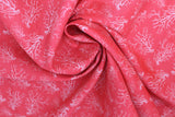 Swirled swatch lightning printed fabric in pink (bubblegum pink fabric with white squiggly lightning bolt look print tossed allover)