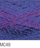 Swatch of Marble Chunky yarn in shade MC49 (bright purple shades with twists)