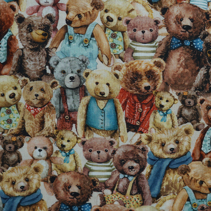  Fabric Sheets - Printed Bear 100% Cotton Quilting