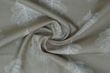 Print "Oak Filigree" from the Woodland Blooms collection, twisted to show drape and texture.