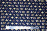 Flat swatch Oh Holy Night themed Christmas fabric in Mangers on Navy