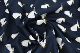 Swirled swatch Oh Holy Night themed Christmas fabric in Angels on Navy
