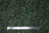 Flat swatch Olive fabric (busy collaged illustrative style green olive branches and leaves allover with subtle gold sparkle detail)