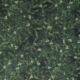 Square swatch Olive fabric (busy collaged illustrative style green olive branches and leaves allover with subtle gold sparkle detail)