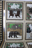 Flat swatch cabin themed panel in Twilight Lake (winter backyard)