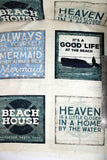 Flat swatch lake themed panel in beach house (squares)