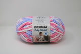 Ball of Bernat Baby Blanket in shade Pink/Blue Ombre (pink, blue, white)