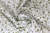 Swirled swatch fabric in Green Flowers