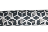 Outdoor upholstery fabrics in sea salt blue celtic (pale blue/grey marbled fabric with white cube outline pattern)