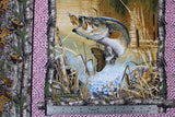 Swatch of fishing panel in pink fishing panel