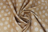 Swirled swatch flower & plant print fabric in bee basics (white on neutral)