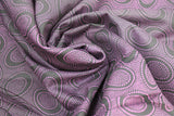 Swirled swatch circles & dots print fabric in Aboriginal dot (oblong dots)