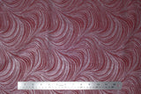 Flat swatch Swirls & Clouds printed fabric in pearlescent wave texture (burgundy)