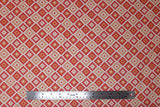 Flat swatch tiled print fabric in woodland spring (oranges)
