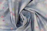Swirled swatch planets printed fabric (light blue)