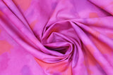 Swirled hem swatch fabric in radiance (pinks/purples)