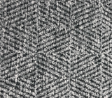 Square swatch upholstery fabric with subtle diamond embossed print in shade navy/grey (grey fabric with navy diamond lines)