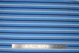 Flat swatch blue stripes fabric (medium blue fabric with alternating white and navy thin stripes with opposite colour tiny polka dots within)