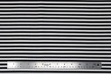 Flat swatch stripe printed fabric in Black & White Stripes