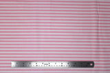 Flat swatch stripe printed fabric in Pink & White Stripes