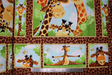Flat swatch World of Susybee printed fabric in Giraffe