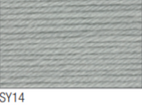 Swatch of Supreme Baby yarn in shade SY14 (pale light grey shade)