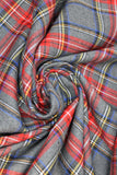 Swirled swatch tartan plaid in charcoal/red