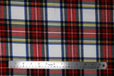 Flat swatch tartan plaid in ivory/red