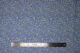 Flat swatch White & Blue fabric (white/off white fabric with busy tossed small blue floral heads allover)