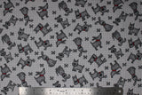Grey Dogs - 43/44" - 100% cotton flannel