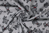 Grey Dogs - 43/44" - 100% cotton flannel