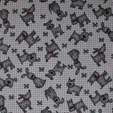 Grey Dogs - 43/44" - 100% cotton flannel