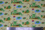 Pond Frogs - 43/44" - 100% cotton flannel