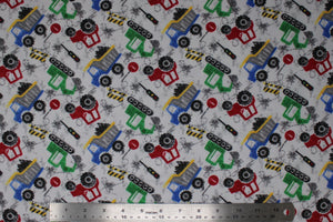 Construction Equipment - 43/44" - 100% cotton flannel