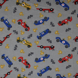 Race Cars - 43/44" - 100% cotton flannel