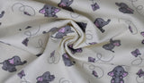 Elephant and Butterfly - 43/44" - 100% Cotton Flannel